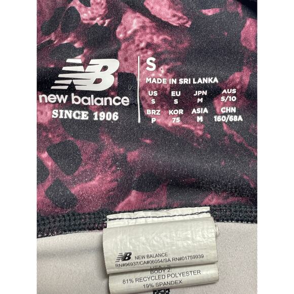 New Balance Printed Impact Run Purple Black Activewear Running Biker Shorts Sz S - Picture 6 of 6